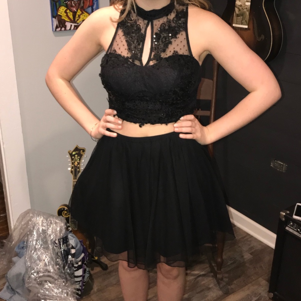 Black Two Piece cocktail dress